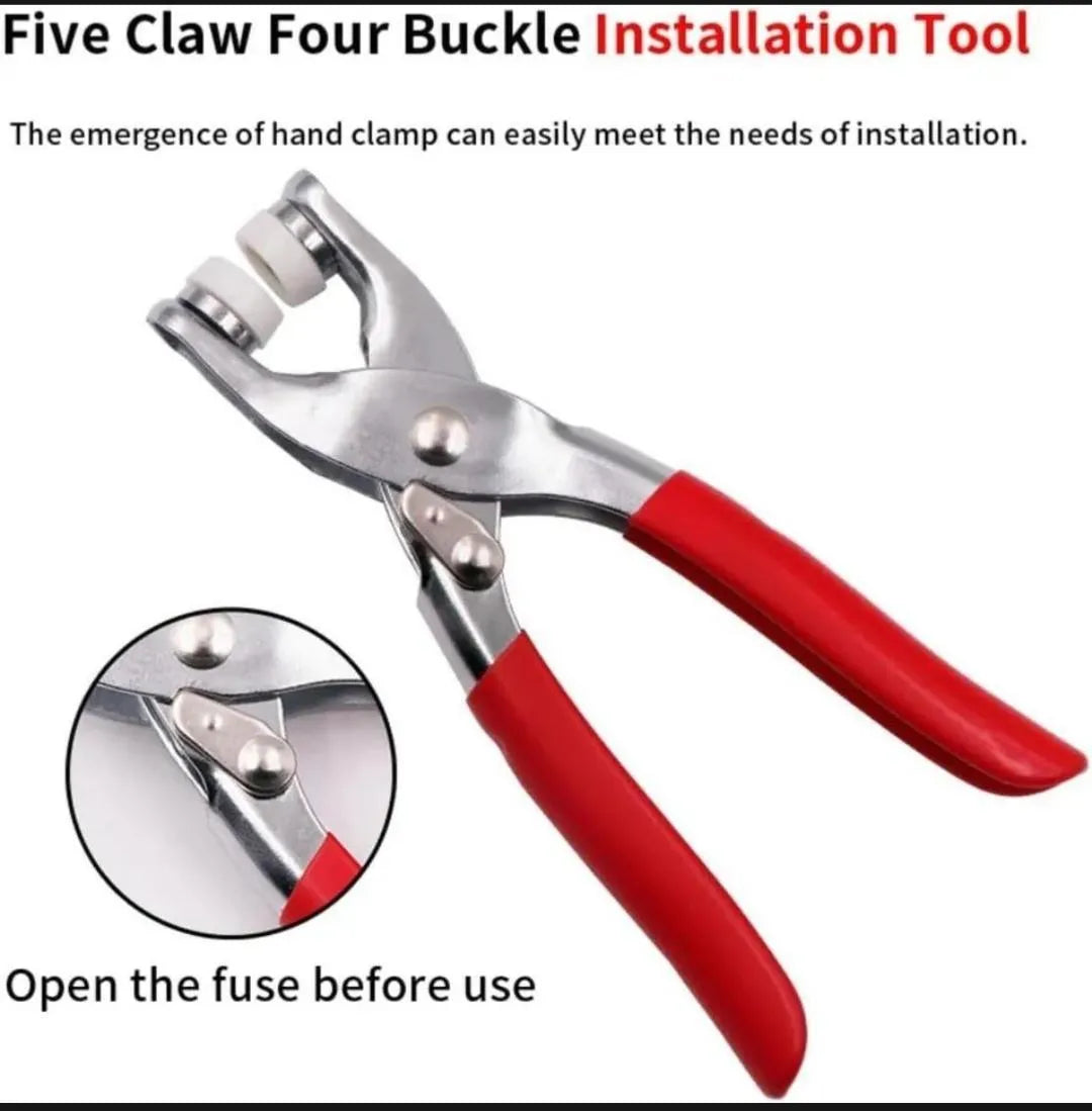 Red Button Press Tool with 25 Snaps for DIY Sewing