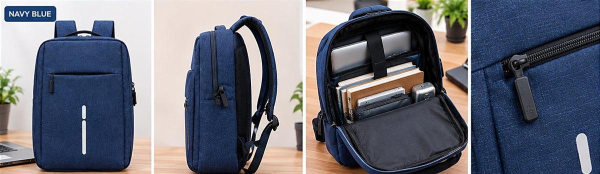 Stylish Lightweight Laptop Bag β Premium Polyester | Blue, Gray & Black