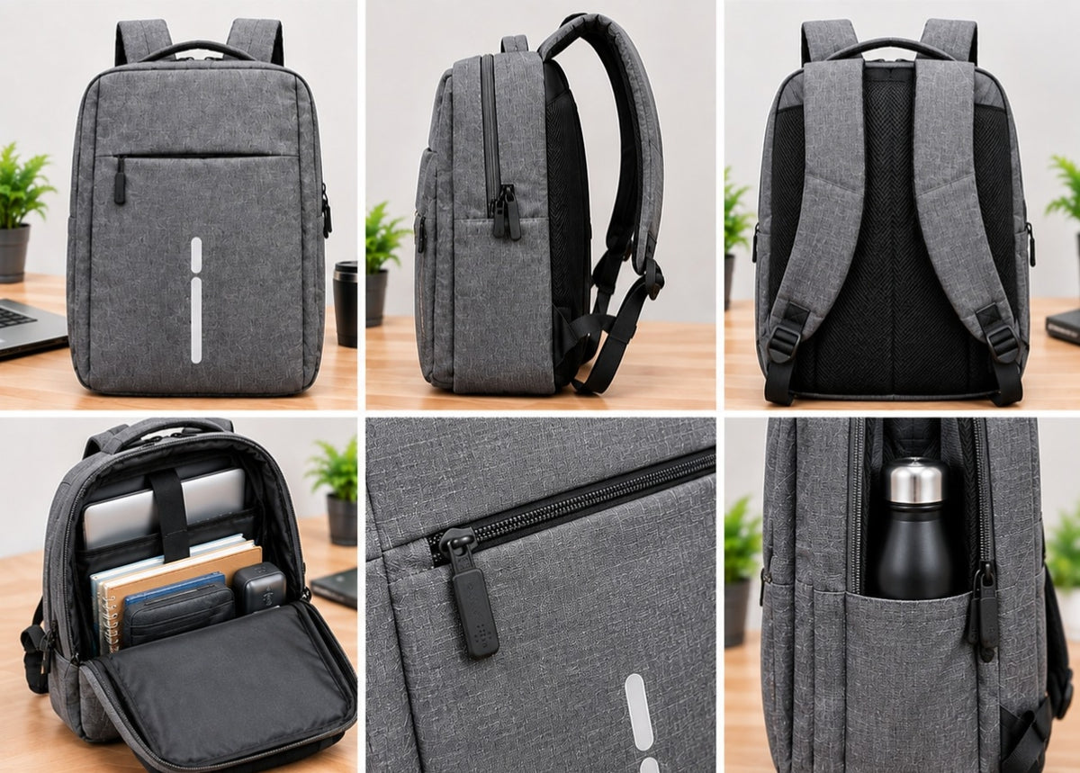 Stylish Lightweight Laptop Bag β Premium Polyester | Blue, Gray & Black