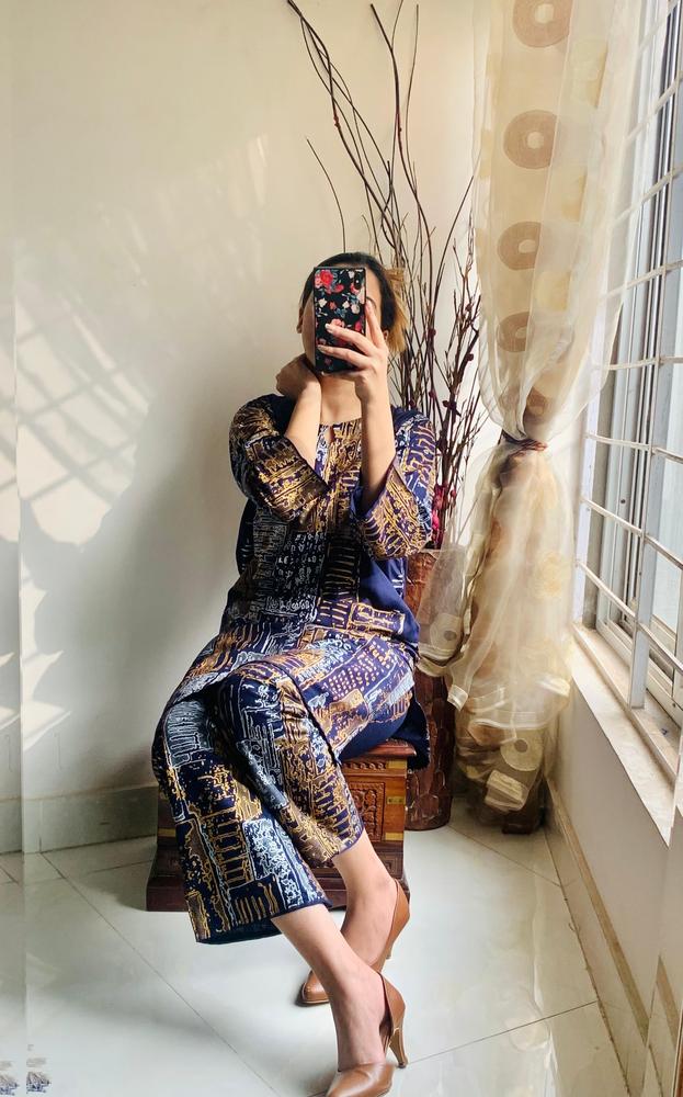 2 PCs Women Switched Linen Printed Suit