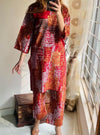 2 PCS Women Switched Linen Printed Suit