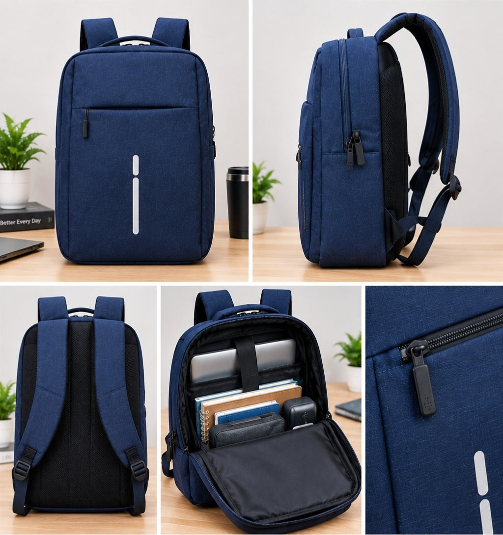 Stylish Lightweight Laptop Bag – Premium Polyester | Blue, Gray & Black